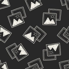 Doodle Photo seamless pattern background N16