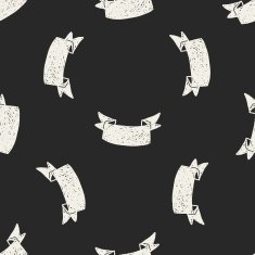 banner doodle seamless pattern background