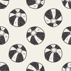 doodle toy ball seamless pattern background