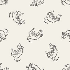 dragon doodle seamless pattern background N3