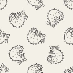 dragon doodle seamless pattern background N5
