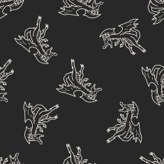 dragon doodle seamless pattern background N11