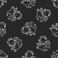 dragon doodle seamless pattern background N14