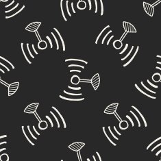 doodle wifi seamless pattern background N6