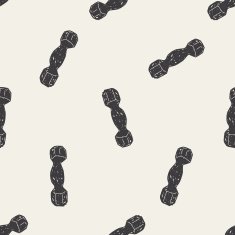 dumbbell fitness doodle seamless pattern background N2