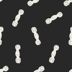dumbbell fitness doodle seamless pattern background N4