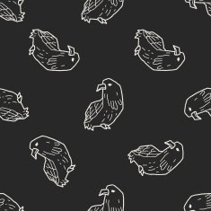 eagle doodle seamless pattern background