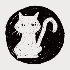 black cat doodle N3