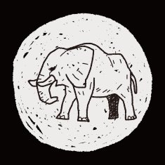 elephant doodle N14
