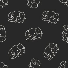 elephant doodle seamless pattern background N3