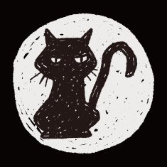 black cat doodle N7