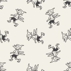 elf doodle seamless pattern background N3