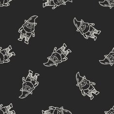 elf doodle seamless pattern background N6