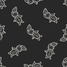 elf doodle seamless pattern background N7