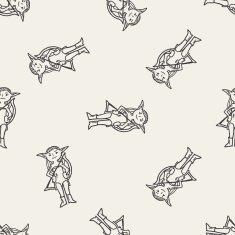 fairy doodle seamless pattern background N7
