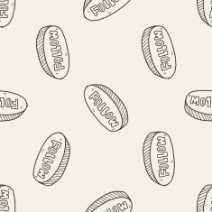 follow doodle seamless pattern background