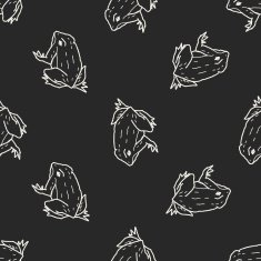 frog doodle seamless pattern background N3