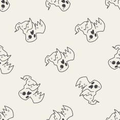 ghost doodle seamless pattern background