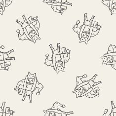 giant ogre doodle seamless pattern background N3