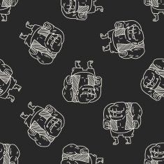 giant ogre doodle seamless pattern background N5