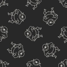 giant ogre doodle seamless pattern background N6