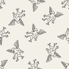 griffin doodle seamless pattern background