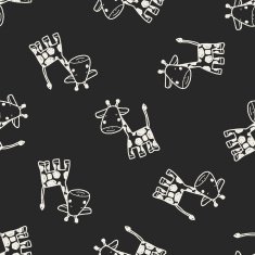 giraffe doodle seamless pattern background N2