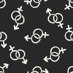 girl and boy doodle seamless pattern background N2