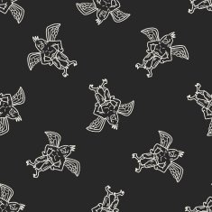 griffin doodle seamless pattern background N4