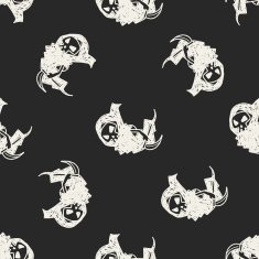 Grim Reaper doodle seamless pattern background N4