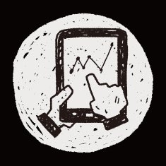 bussiness chart in cell phone doodle drawing N9