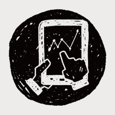 bussiness chart in cell phone doodle drawing N10
