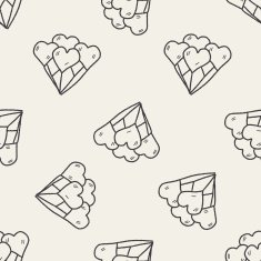 heart balloon doodle seamless pattern background
