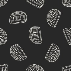 keyboard doodle seamless pattern background