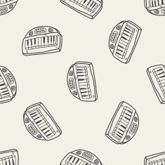keyboard doodle seamless pattern background N2