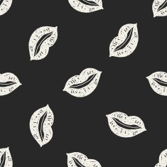 kiss doodle seamless pattern background N2