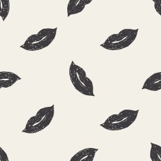kiss doodle seamless pattern background N3