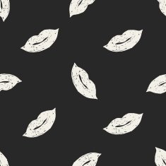 kiss doodle seamless pattern background N4