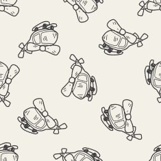 helicopter doodle seamless pattern background