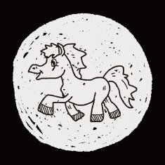 horse doodle N10