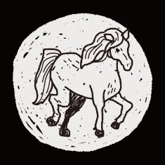 horse doodle N14
