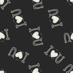 I love you doodle seamless pattern background N2