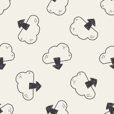 internet cloud doodle drawing seamless pattern background N3
