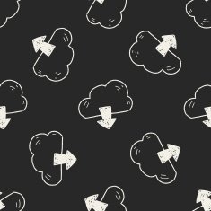 internet cloud doodle drawing seamless pattern background N7