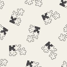 jigsaw doodle seamless pattern background