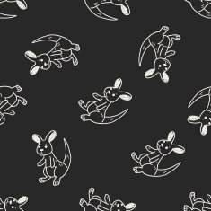 kangaroo doodle seamless pattern background