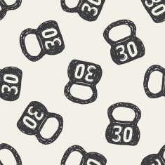 kettlebell doodle seamless pattern background