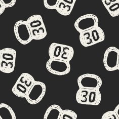 kettlebell doodle seamless pattern background N2