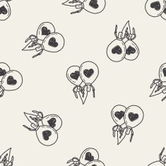love balloon doodle seamless pattern background