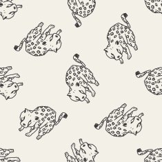 leopard doodle seamless pattern background
